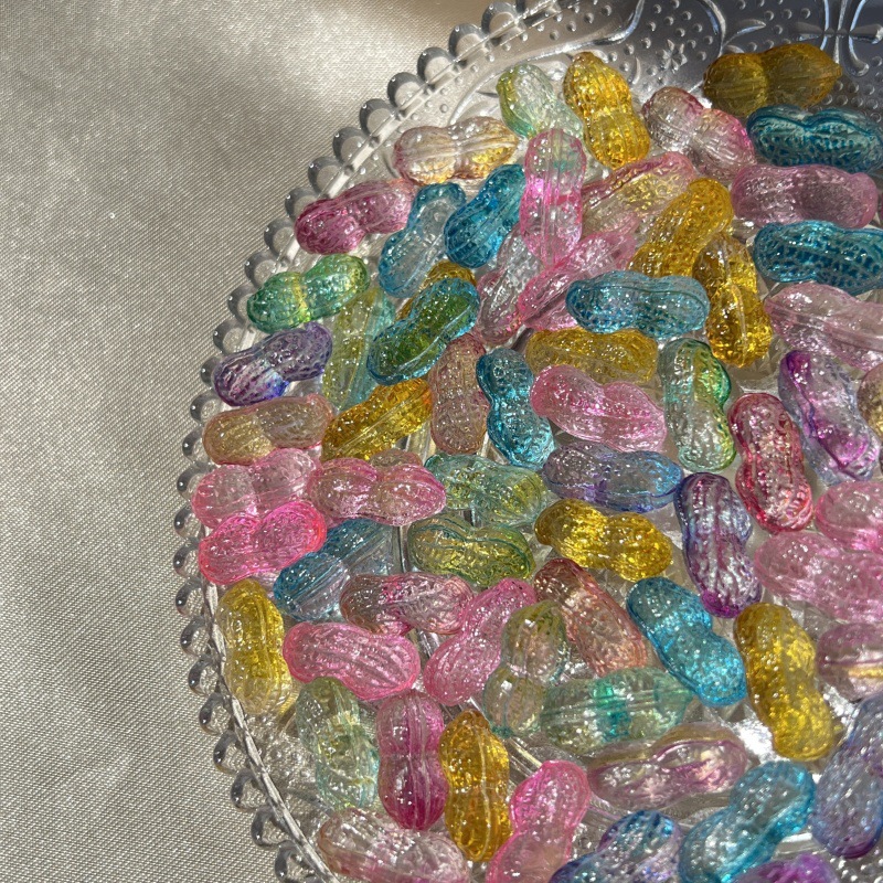 Manufacturer Wholesale Colorful Glass Crystal Peanut Ornaments, Home Wedding Decorations, Small Gifts to Attract Wealth and Fortune