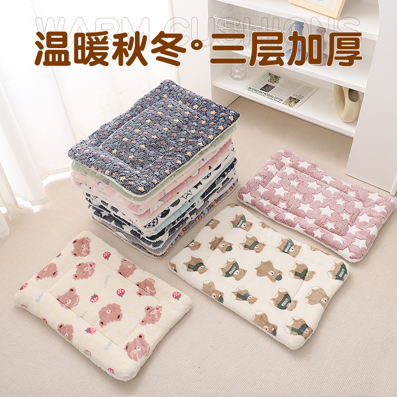 Manufacturer Wholesale Thickened Pet Mats for Autumn and Winter, Warm Cat and Dog Mats, Non-Slip Blankets and Cushions