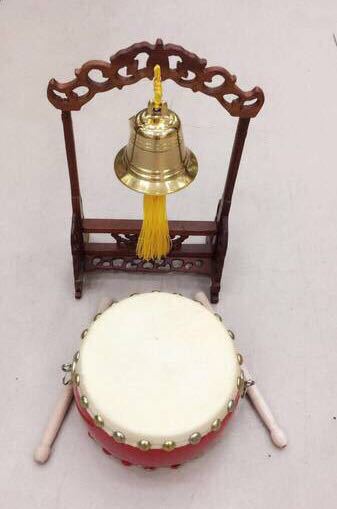 Bell and Drum Unison Ornaments Gongs and Drums Chinese Drums and Drums Copper Bells Copper Bells Living Room Office Hotel Decoration Crafts
