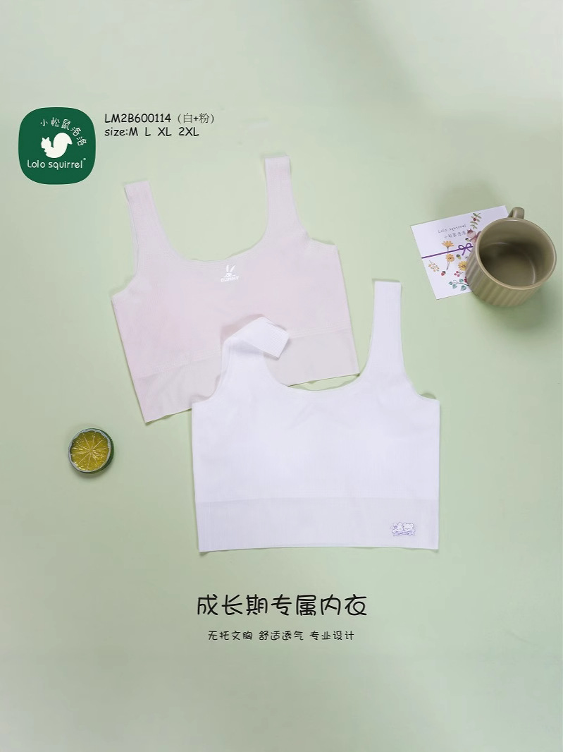 Little Squirrel Lolo Girls Underwear Girls Second Stage Development Early High School Students Summer Thin Bra