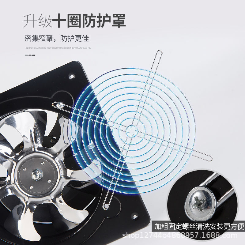 Front rear round industrial exhaust fan powerful smoke machine fan kitchen fume ventilation fan static exhaust fan hygiene