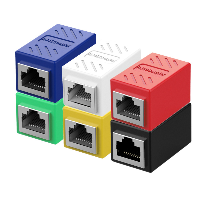 Rj45 Network Straight-Through Head Computer Network Cable Extender Connector 8P8C Shielded Straight-Through Head Splitter Docking Connector