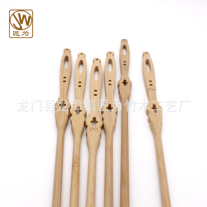 In stock Chinese style wooden fan handle hollow fan stick DIY bamboo rod 6mm round fan handle long handle shaped fan rack