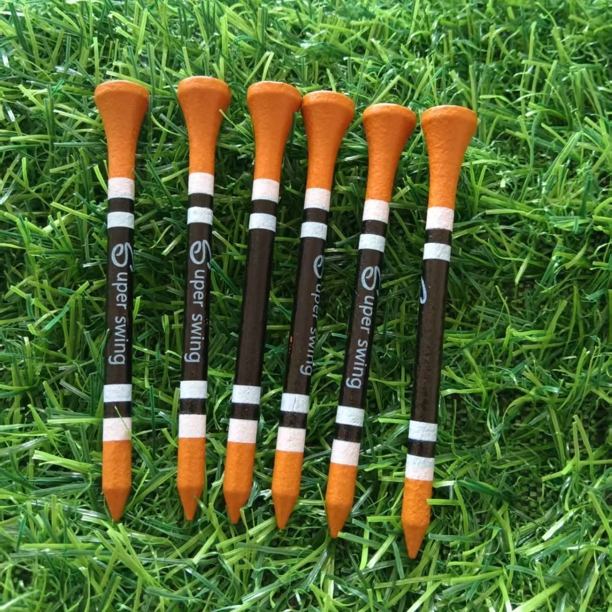 Customized Wooden Golf Spikes with Logo Golf Tee Stripesd Wooden Golf t Source Manufacturer