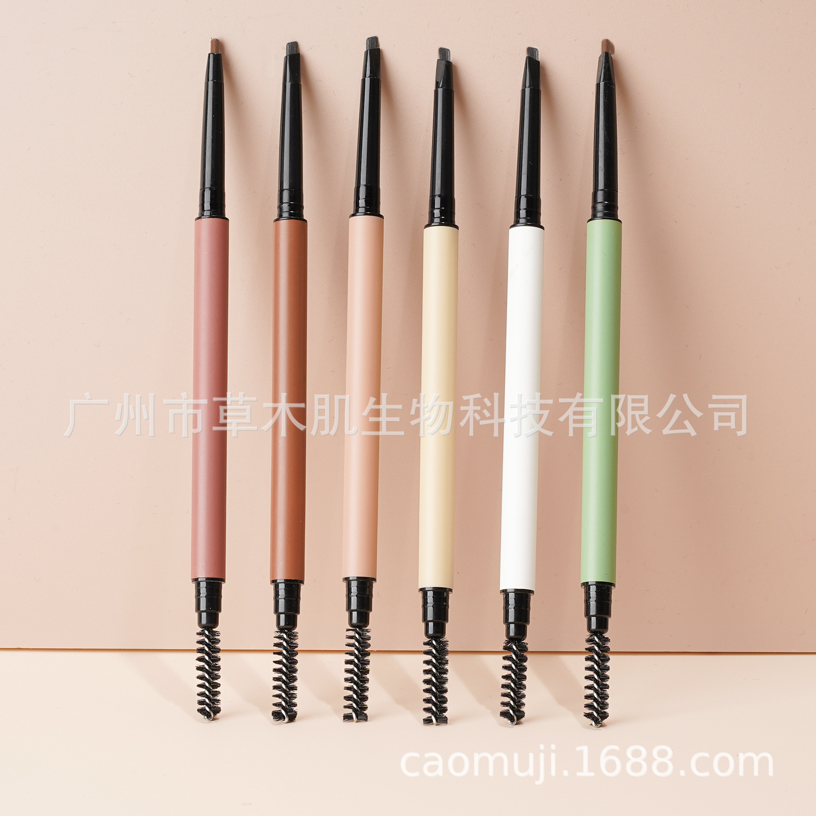 Neutral logo-free source manufacturers wholesale Amazon cross-border foreign trade small batch double eyebrow pencil dual-purpose eyebrow pencil
