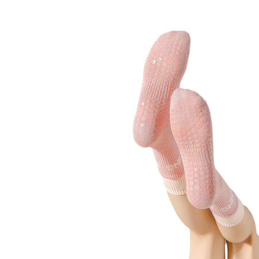 High Elastic Sports Jumping Yoga Socks Non-slip Middle Tube Fitness Sweat Absorbing Pilates Socks Breathable Wrap Yoga Socks Children