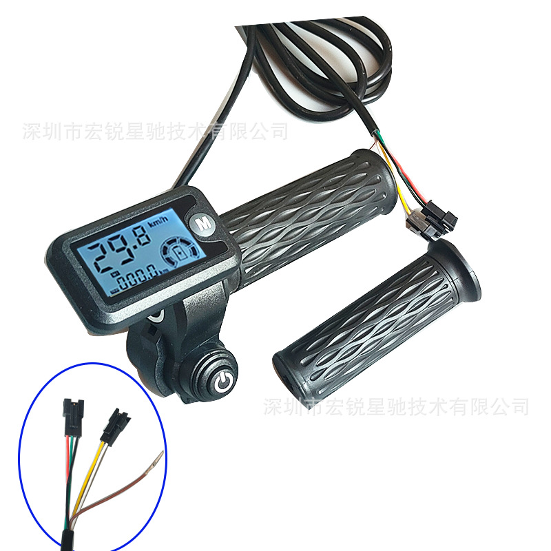 Electric Vehicle Throttle Handlebar Lcd Screen Display Instrument Mileage Universal Voltage Accessories Bicycle Computer