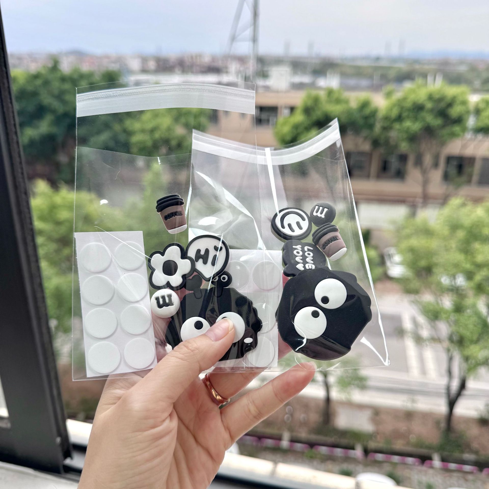 Pvc Soft Glue Patch Accessories Cute Cartoon Traceless Glue Set Home DIY Refrigerator Magnet Mobile Phone Tablet Case Jewelry