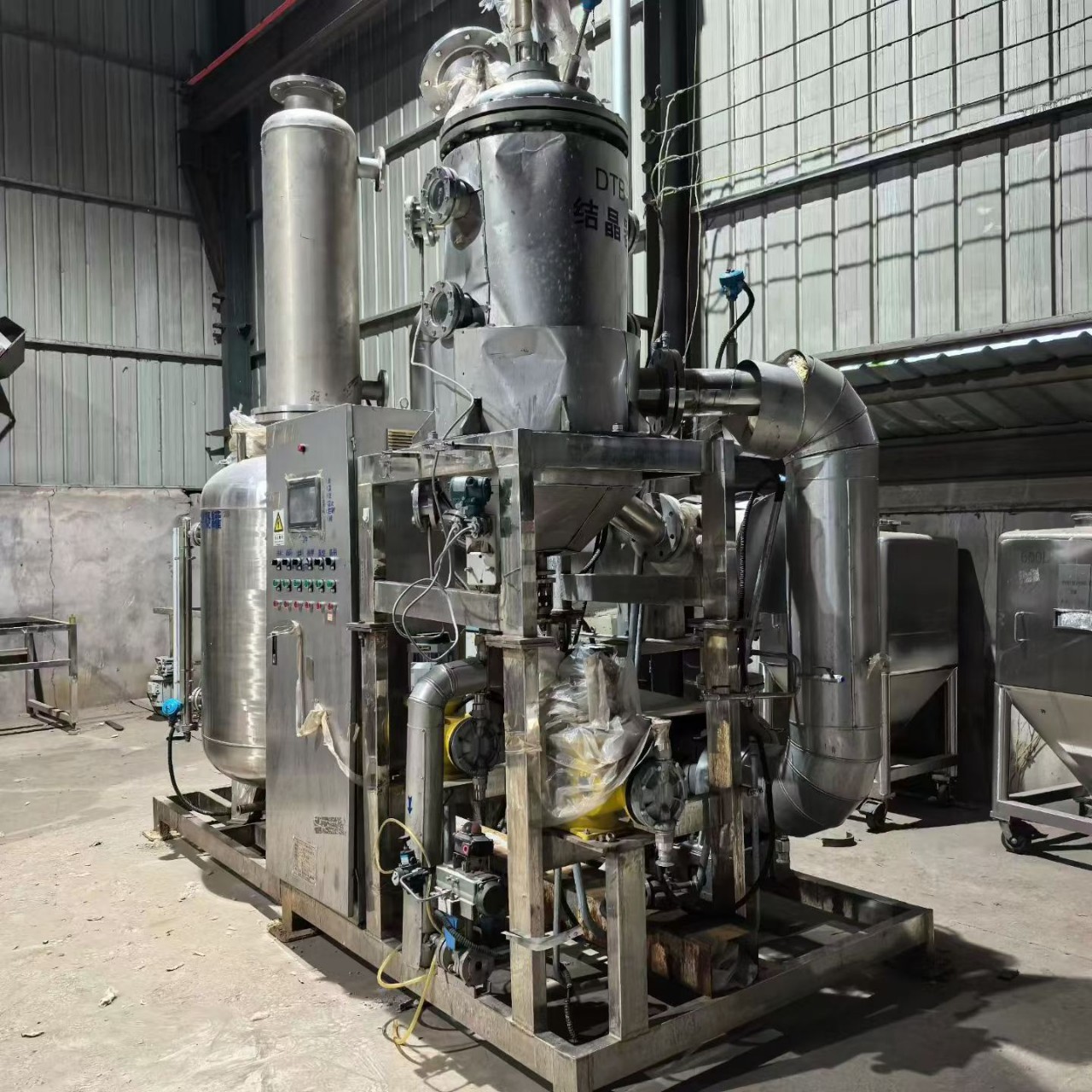 Used 200L Dtb Crystallization Evaporator Skid-Mounted Mvr Evaporator Multi-Effect Double-Effect Concentration Evaporator