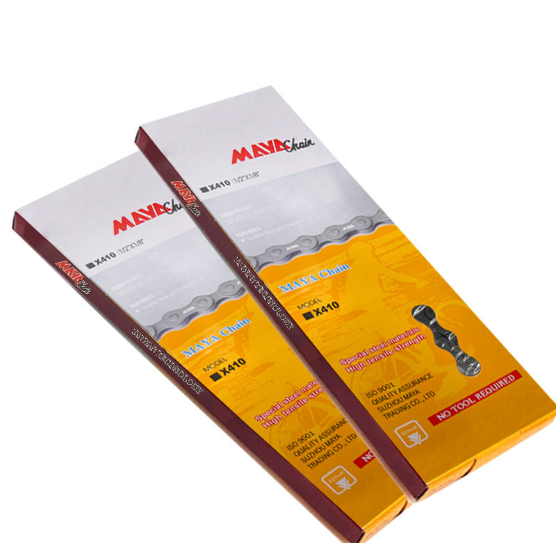Cross-Border Bicycle Chain Meiya Brand Bicycle Chain X410 Bicycle Chain Single Speed Chain 114 Sections Foldableing Bicycle Chain