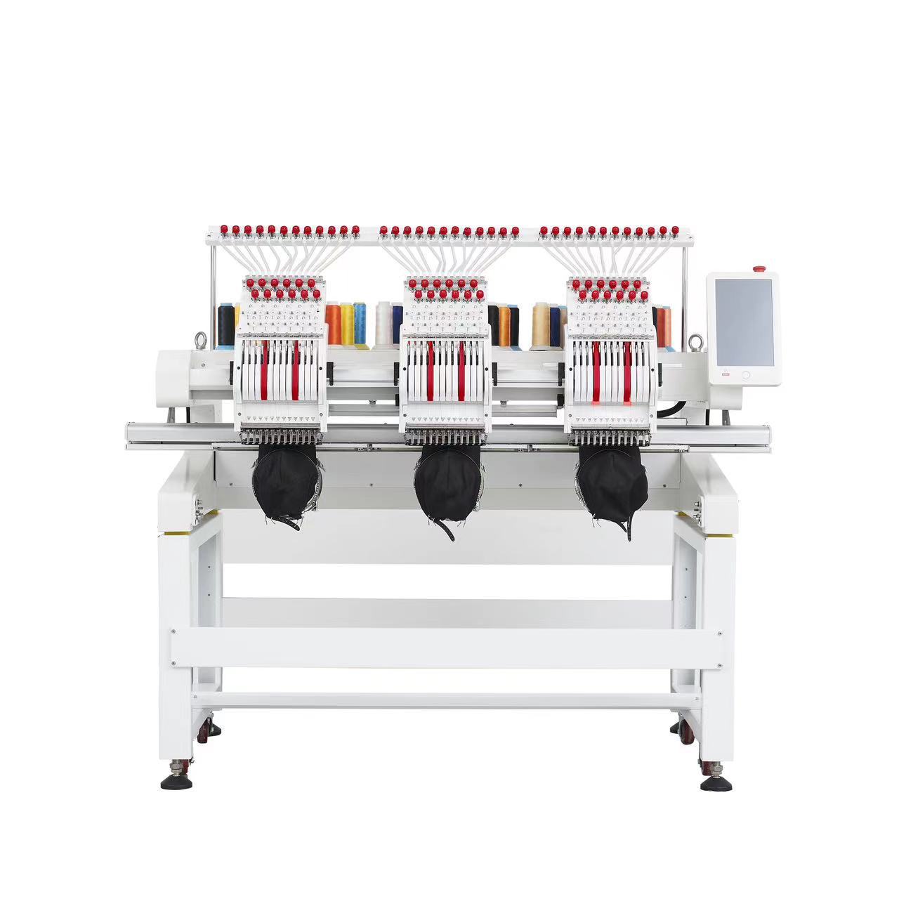 2025 Ye's Three-Head Embroidery Machine, New 12-Needle Ready-Made Hat Embroidery, Piece Embroidery, Personal Computer Embroidery Machine