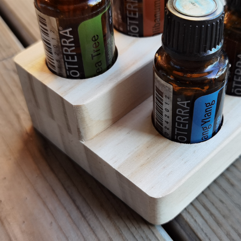 Wooden Double-Layer Essential Oil Display Rack Pine Wood 11 Grids 15ml Doterra Essential Oil Bottle Storage Rack Can Be Printed with Logo