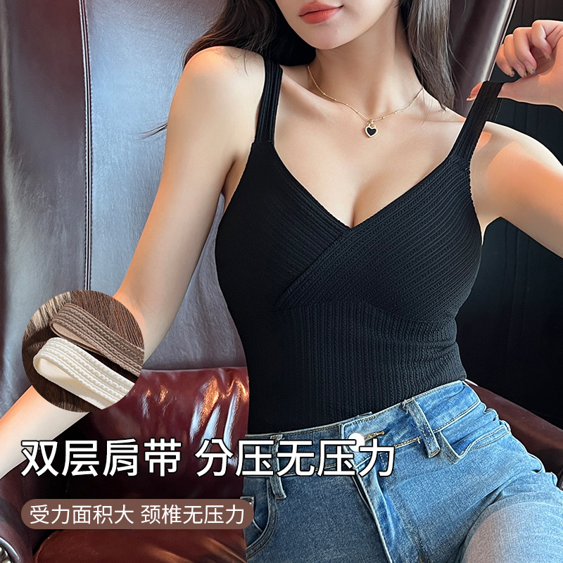 Термомайка для женщин с подкладкой для груди, универсальная безбра, самонагревающийся внутренний слой для женщин на осень и зиму