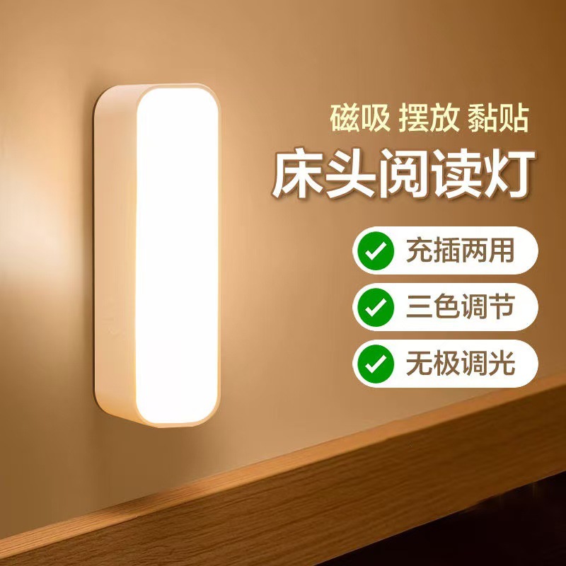 Human Body Intelligent Induction Night Light Charging Button Dormitory Lamp Press Lamp Bedside Lamp Camping Lamp Eye Protection Wholesale