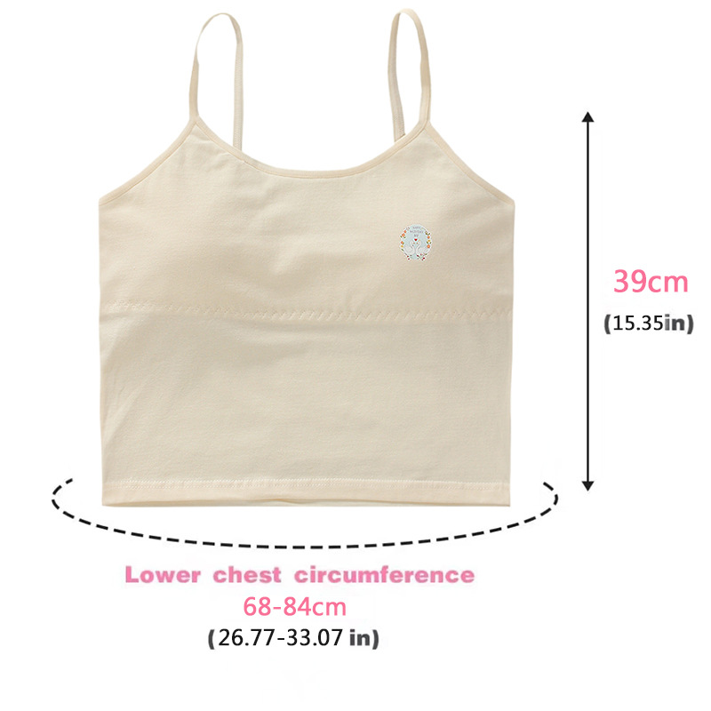 Girls' Small Vest Intimates Sling Inner Wear Medium and Large Kidsren's Bra Development Period 9 Cotton Summer Wrap Tube Top 10-15 Years Old