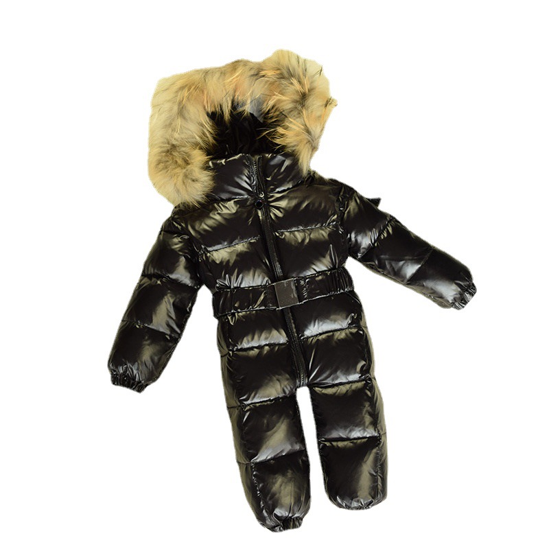 Newborn baby down jacket real white duck down warm one-piece romper romper suit wholesale one-piece delivery