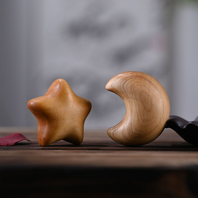 Cypress Smiley Face Stars Moon Clouds DIY Bracelet Fashion Accessories Solid Wood Carving Creative Pendant Wholesale