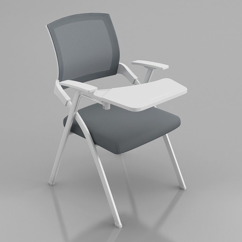 White Training Chair with Table Board Conference Chair with Writing Board Conference Room Table and Chair Integrated Meeting Chair Training Chair