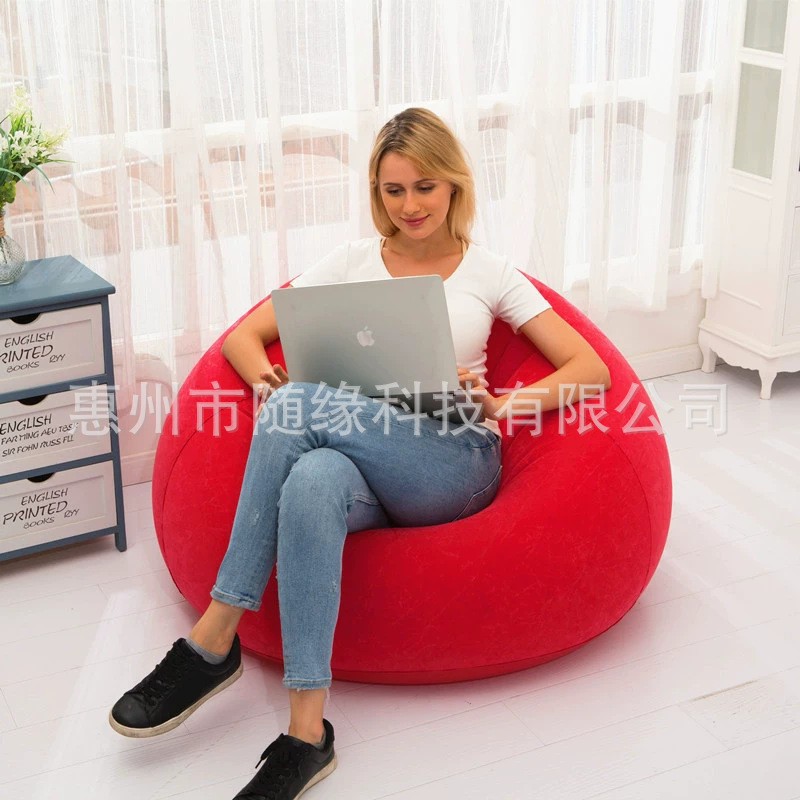 New Inflatable Sofa Single Lazy Sofa Chair Foldable Outdoor Casual Bean Bag Thick Sofa Bed Cross Border in stock
