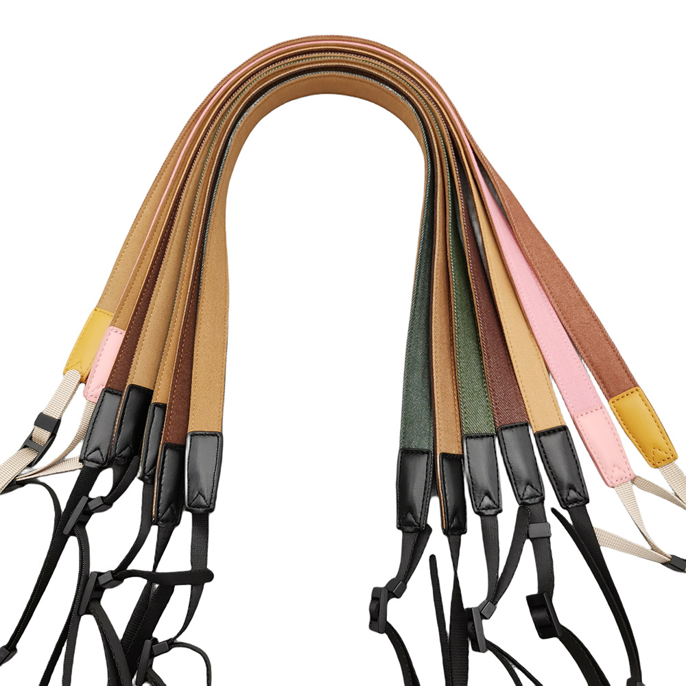 Factory wholesale retro camera shoulder strap new denim cotton microfiber comfortable decompression micro SLR thin camera strap