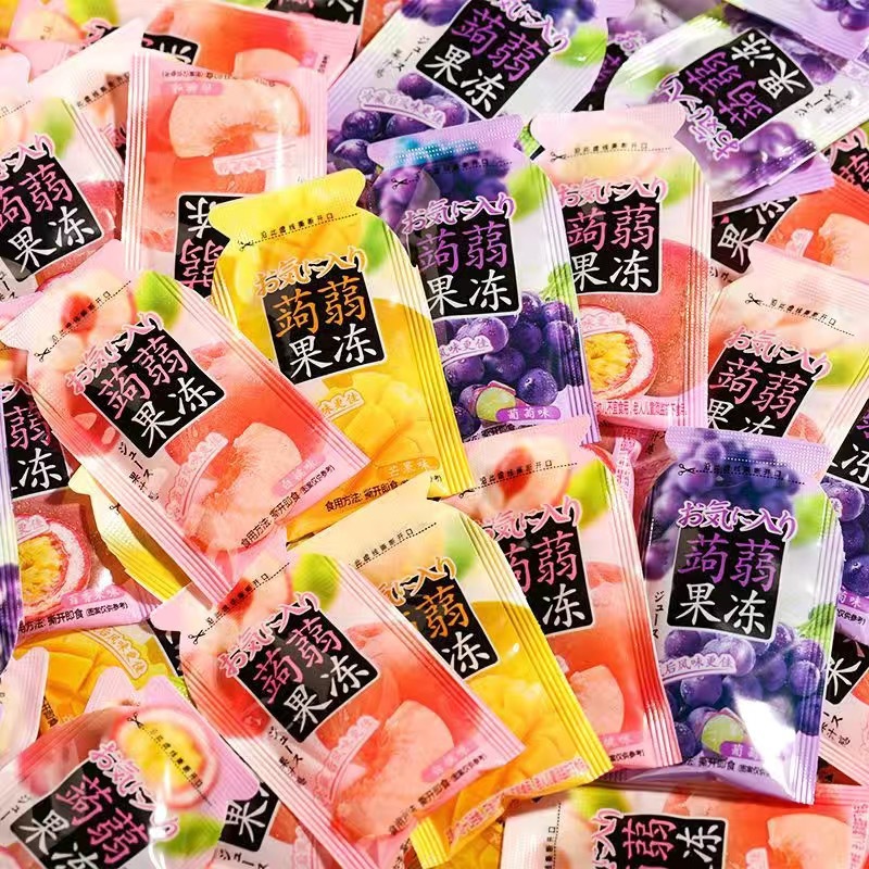Konjac Jelly Suction Frozen Grape Flavor Internet Celebrity Leisure Snacks Whole Case Wholesale Independent Packaging Bulk
