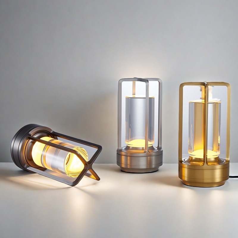 Cross-Border Led Creative Desk Lamp, Smart Bedroom Atmosphere Light, Bedside High-End Night Light, Rechargeable Camping Dimmable Light