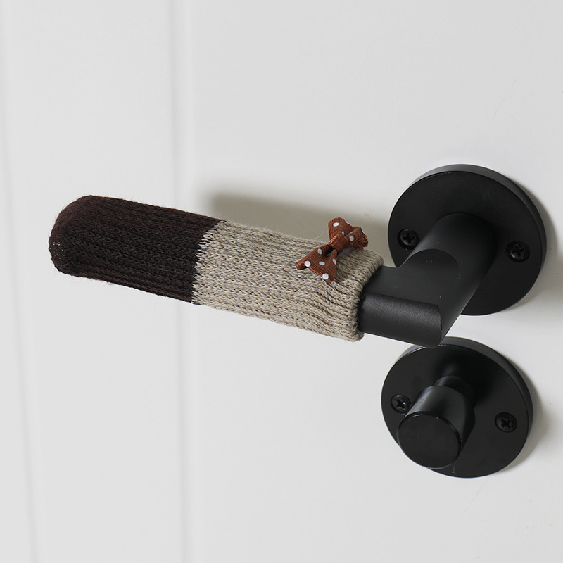 Door handle protective cover bathroom knitted wool mute anti-collision door handle sheath anti-theft door handle gloves anti-collision cover