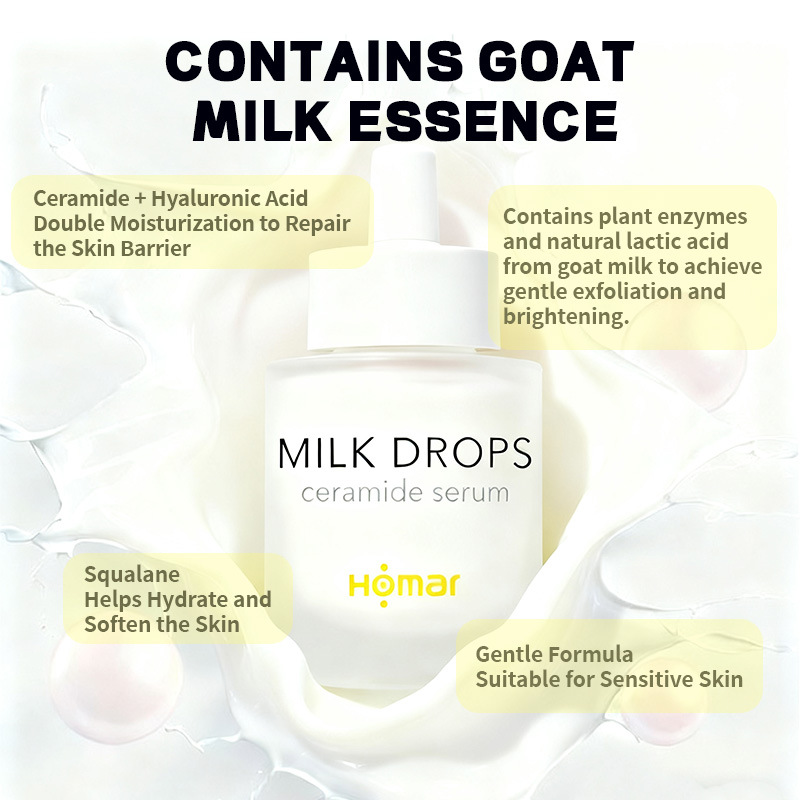 Oem Ceramide Goat Milk Essence Repairs Skin Barrier and Brightens Skin Tone Ceramide Essence