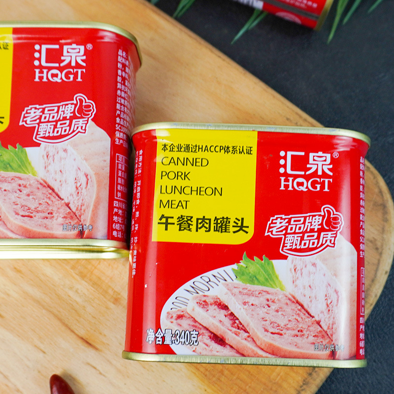 Huquan Luncheon Meat 340g Ready-to-eat Ham and Pork Canned Instant Noodles Partner Sandwich Instant Skewers Hot Pot Ingredients