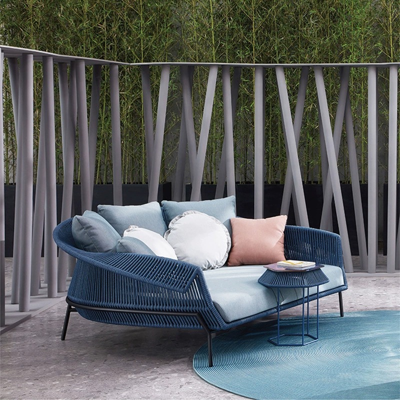 Nordic Outdoor Sofa Combination Villa Courtyard Hotel B&B Garden Rattan Sofa Outdoor Furniture Commercial Rattan Chair