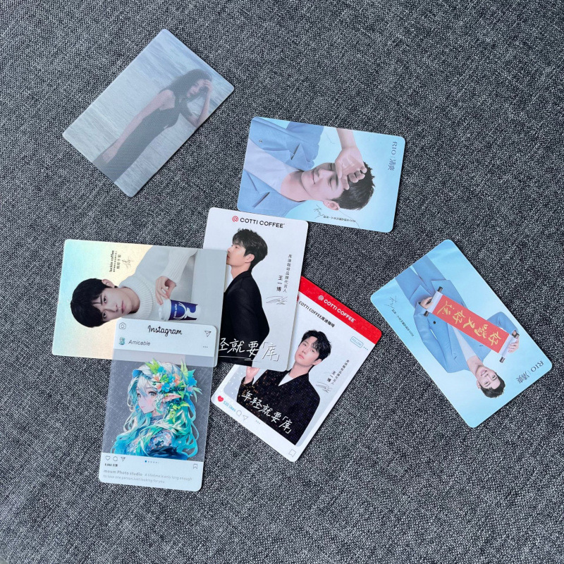 Custom Celebrity Trading Cards Anime Merchandise Co-Branded Film and Television Collectible Cards Flash Cards Laser Ticket Stub Cards Blind Box Cards Customization