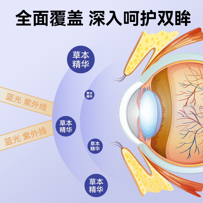 Blueberry Lutein Eye Protection Patch Student Party Office Worker Eye Fatigue Ice Compress Eye Patch Dry Eye Fatigue Cold Compress Eye Protection Patch