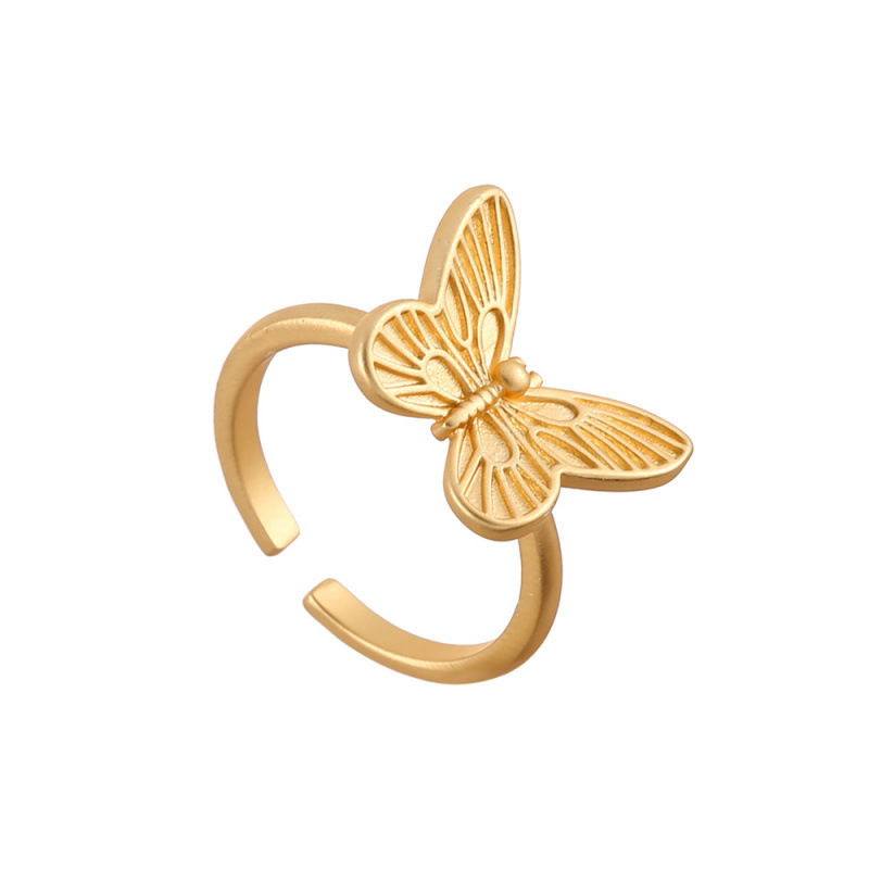 Casual Elegant, Matte, High-End Metal Butterfly Open Ring, Niche Design, Fashionable and Personalized Daily Accessories