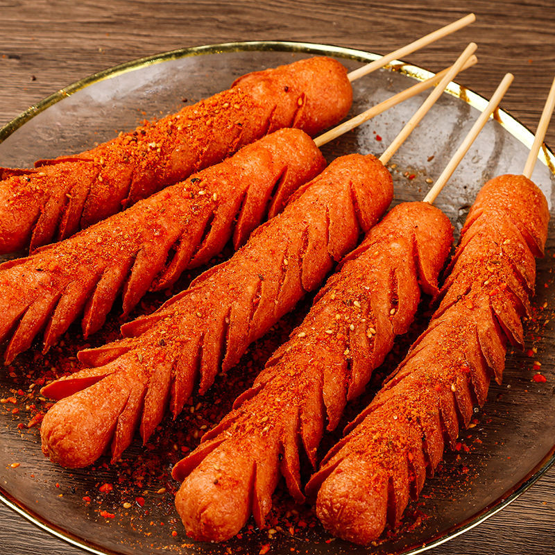 Shandong fuyu starch sausage roadside stall roasted sausage fried sausage teppanyaki noodles sausage snack stall barbecue whole box wholesale