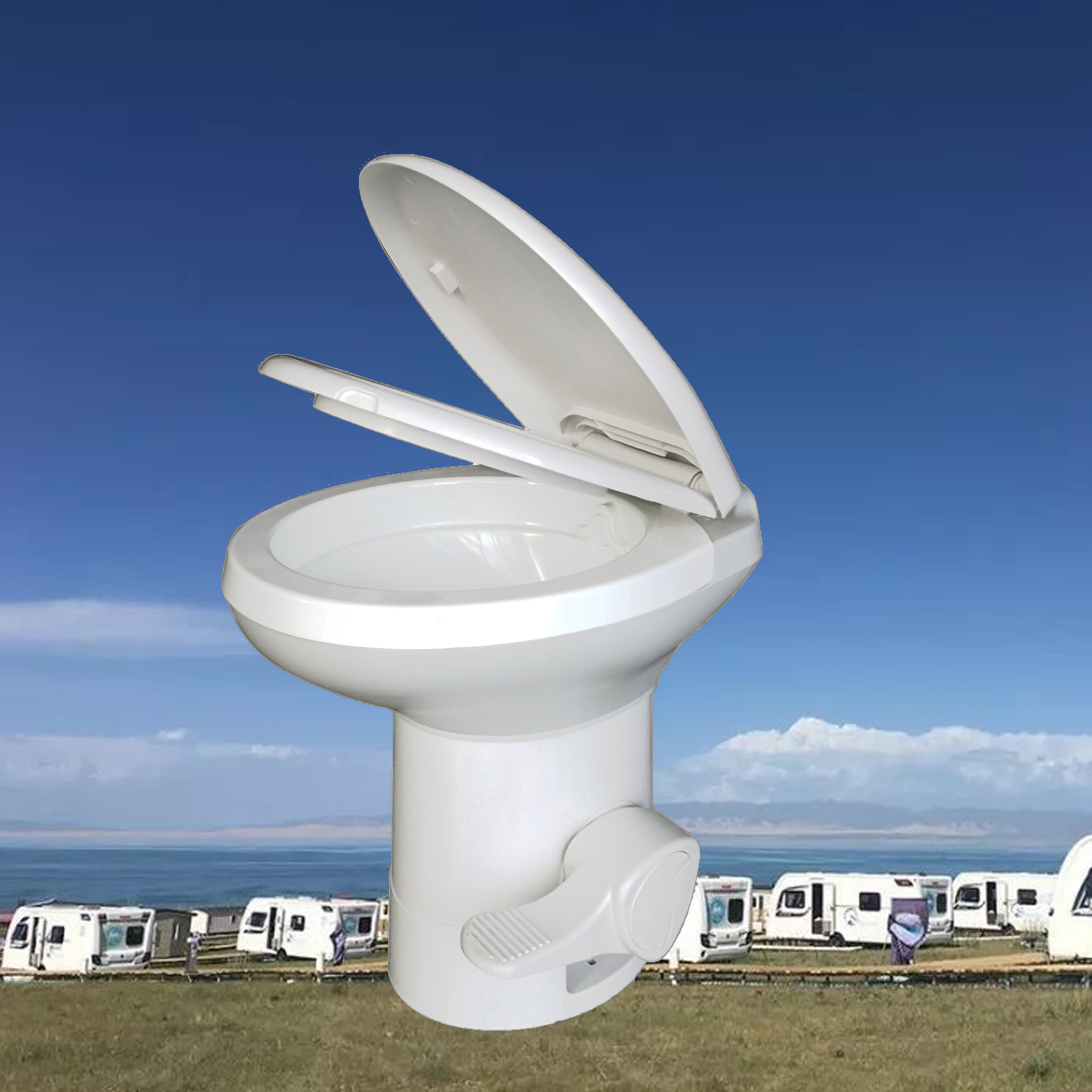 Qingdao Chuanghui Plastic Enamel Stainless Steel Ceramic In-line RV Toilet Toilet Toilet Car Fixed Toilet