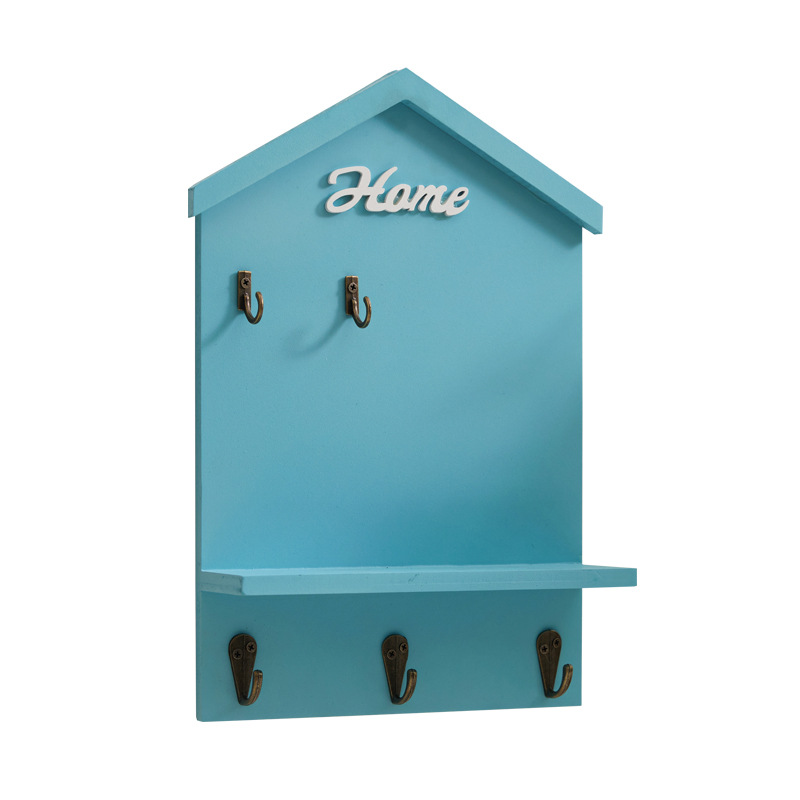 American Style Room-shaped Wall-mounted Key Storage Box Porch Decoration Wooden Wall Decoration Crafts Key Box
