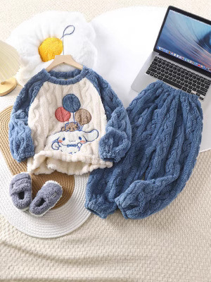 Cloud velvet home clothing 2025 new jacquard comfortable cotton velvet parent clothing thick warm two-piece factory wholesale tide