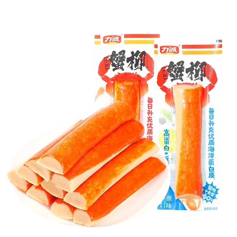 Licheng Hand-Shredded Crab Sticks, Spicy Original Flavor, Ready-To-Eat Healthy and Nutritious Breakfast, Late Night Snacks, Snacks, Individually Packaged