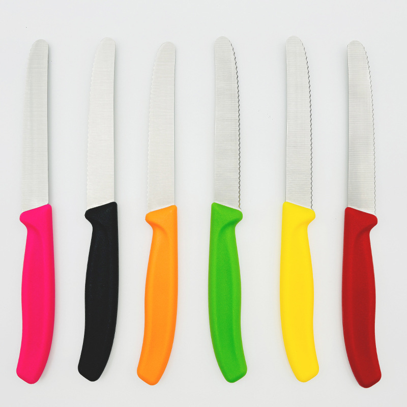 Cross-border Stainless Steel Steak Knife Serrated Western Knife Restaurant Hotel Tableware Camping Western Steak Knife in stock