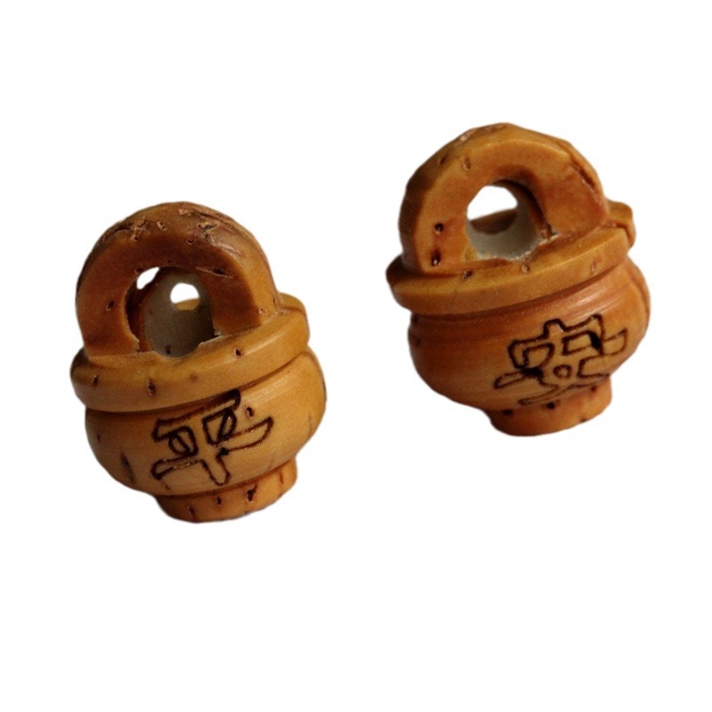 Peach pit carving blessing peach basket children's peach diy pendant accessories wild mountain peach Hu carving peace peach basket