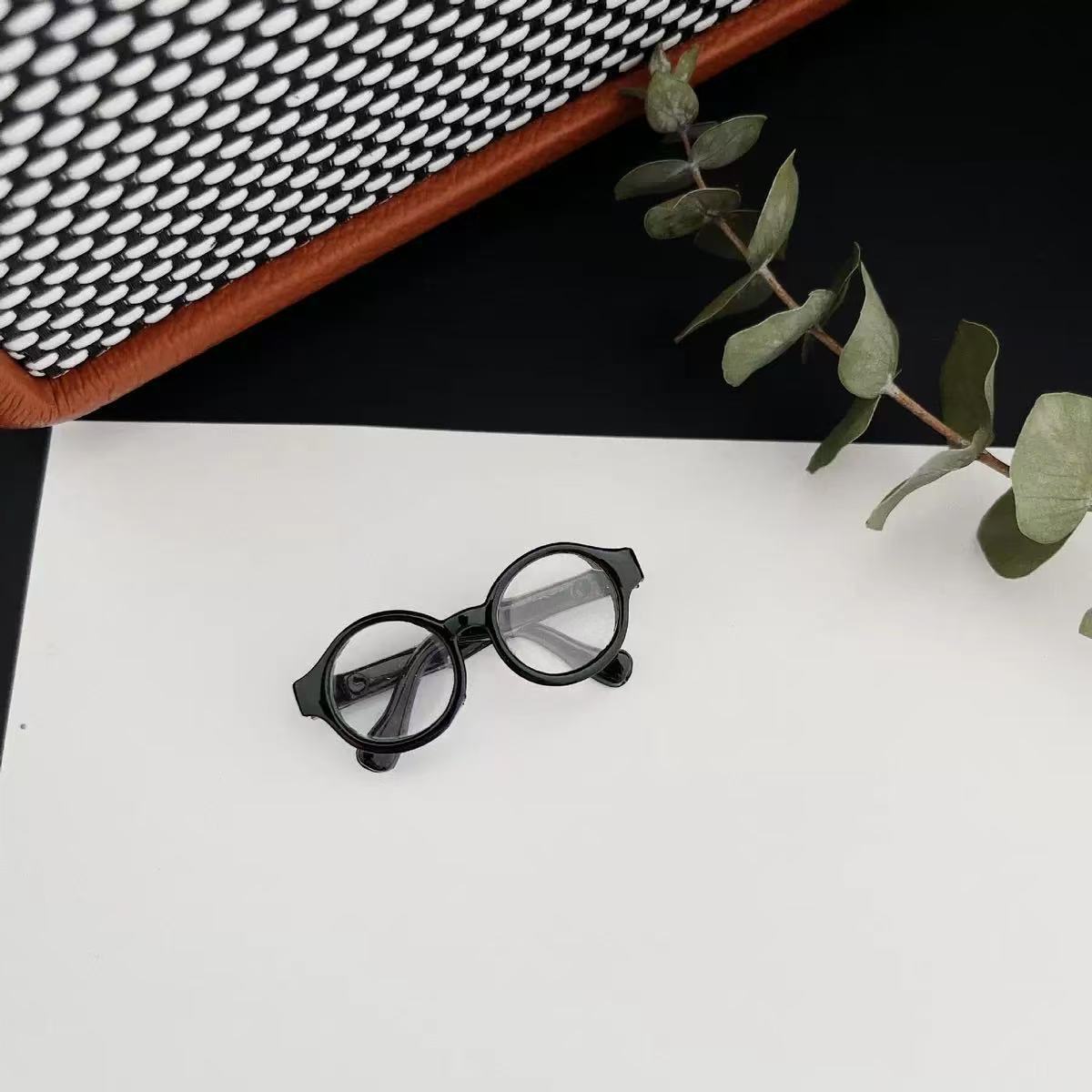 Doll Glasses, Transparent Glasses, Pet Glasses, Cute Round Straight Glasses, Compact Decorative Mirrors, Pet Doll Glasses