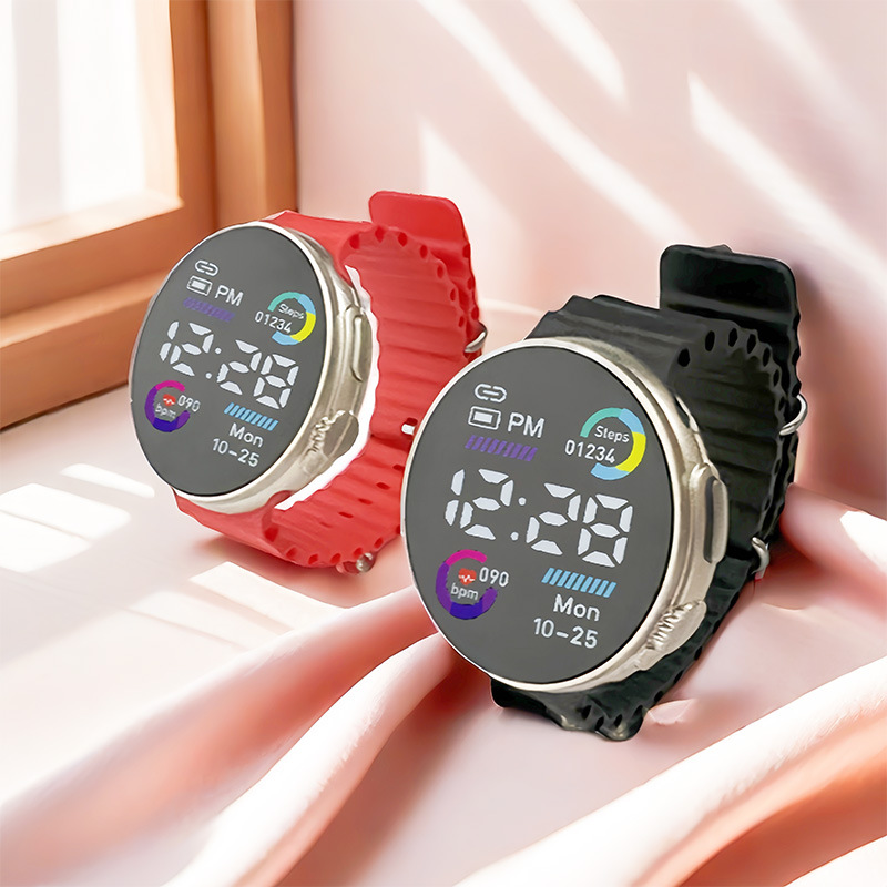 Factory Direct Supply Cross-Border Round Marine Watch for Kidsren Fashion Simple Sports Student Led Digital Wholesale Dial