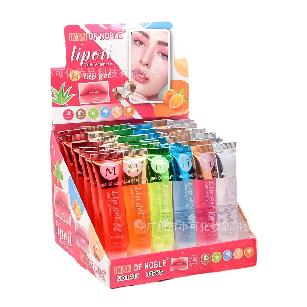 L415 Only Exports [Iman of Noble] Transparent Fruit-Flavored Moisturizing Lip Oil and Lip Gloss