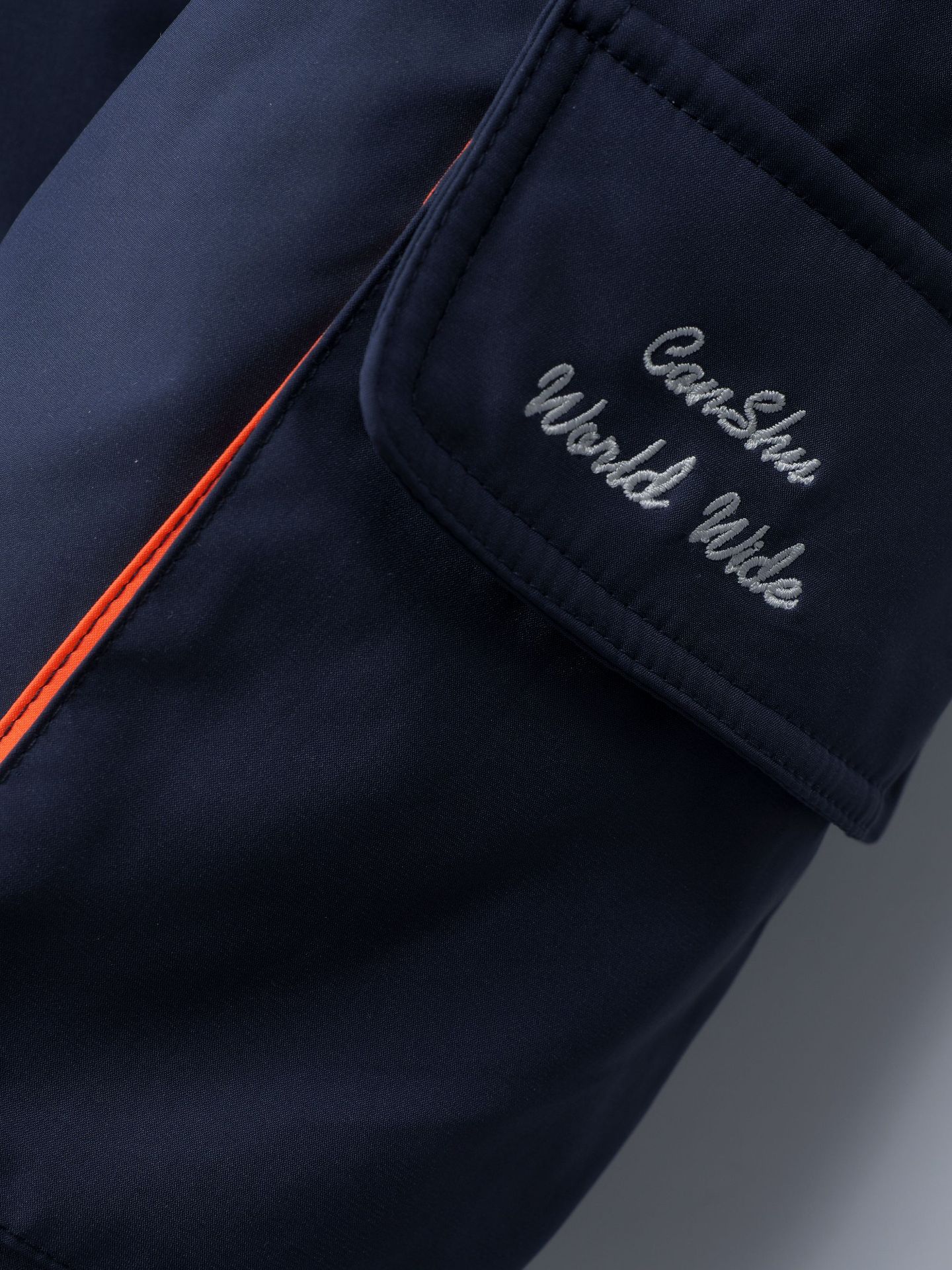 New National Standard 90 White Duck down Embroidered Color-Blocking Cargo Pocket Children's down Pants for Boys and Girls, Thickened for Outdoor Wear