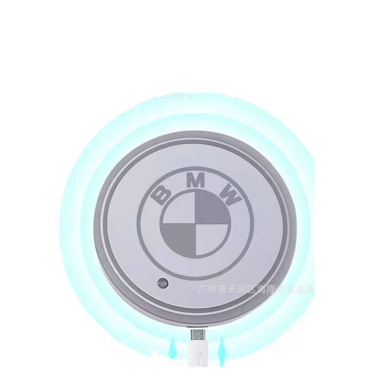 Car Luminous Colorful Led Water Coaster Interior Anti-Slip Mat Luminous Car Automatic Sensor Decorative Atmosphere Light
