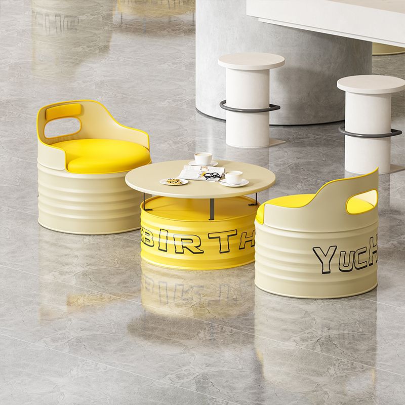 Oil Drum Milk Tea Shop Table and Chair Set Sofa Cafe Booth Clear Bar Barbecue Hot Pot Shopping Mall Internet Celebrity B&B Cinema