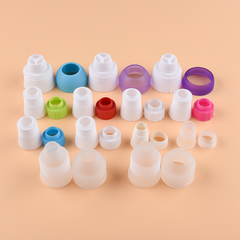 Factory in stock small size large three-color pp plastic converter conversion head cake cream nipple piping nozzle converter