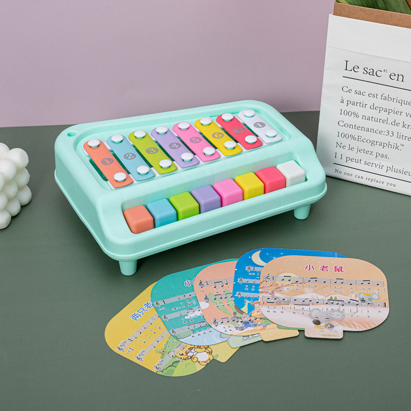 Infant eight-tone eight-key accordion toy baby musical instrument suit children early education 1-3 years old music harp