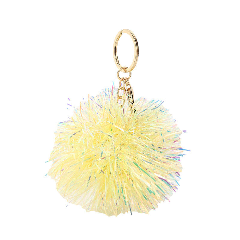 Customized fashion gold and silver onion fur ball Video Girl bag mobile phone pendant key chain processing customization