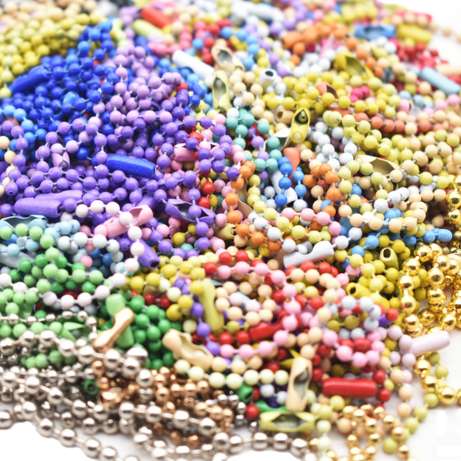 DIY handmade jewelry accessories wholesale in stock 2.4mm candy color tag bead chain paint color goo card chain